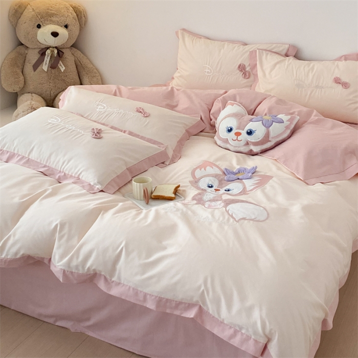 91家纺网 家纺一手货源 找家纺 朗莎 2022新款卡通水洗棉四件套 贝儿