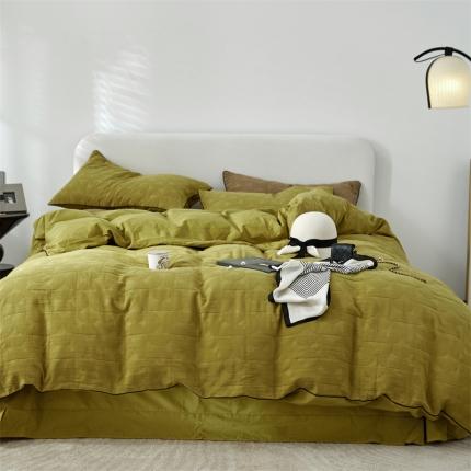 91家纺网 家纺一手货源 找家纺 （总）名品优仓 2023新款纯棉水洗棉三层纱提花四件套