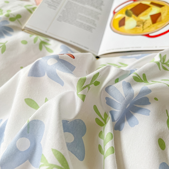 91家纺网 家纺一手货源 找家纺 琪格格 2022新款全棉印花荷叶边四件套 荷叶边-田园兔