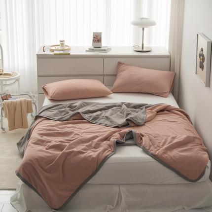 91家纺网 家纺一手货源 找家纺 莱宁被业 2022新款A类全棉针织双拼夏被被芯 黛莎双拼