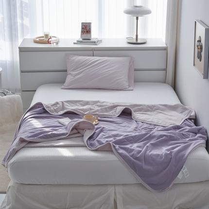 91家纺网 家纺一手货源 找家纺 莱宁被业 2022新款A类全棉针织双拼夏被被芯 芋紫粉双拼