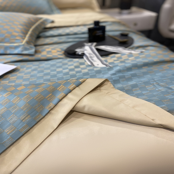 91家纺网 家纺一手货源 找家纺 2023新款直播爆品水洗真丝天丝夏凉被夏被及夏被四件套时尚绿