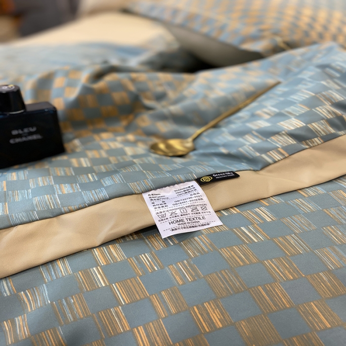 91家纺网 家纺一手货源 找家纺 2023新款直播爆品水洗真丝天丝夏凉被夏被及夏被四件套时尚绿