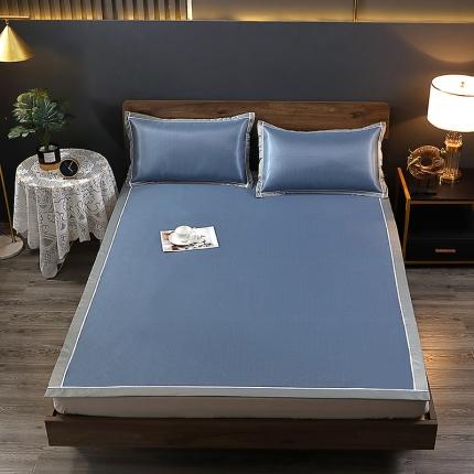 91家纺网 家纺一手货源 找家纺 席之家 2023新款1200D碳光直角冰丝席 蓝色