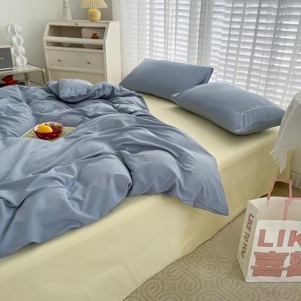 91家纺网 家纺一手货源 找家纺 曼谷纯色简约刺绣柔软磨毛水洗棉套件飘系列字母海盐芝士