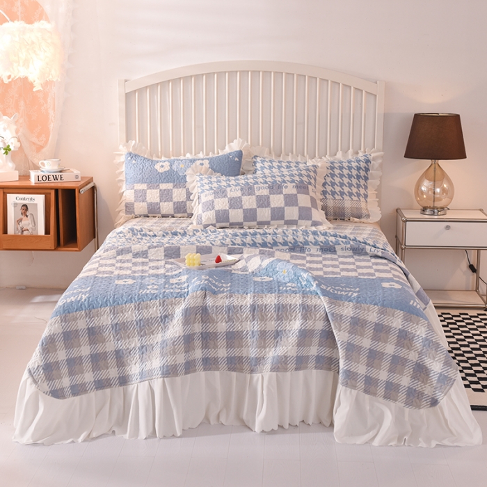 91家纺网 家纺一手货源 找家纺 曼谷纯色简约刺绣柔软磨毛水洗棉套件飘系列 字母纯海盐