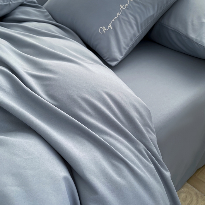 91家纺网 家纺一手货源 找家纺 曼谷纯色简约刺绣柔软磨毛水洗棉套件飘系列 字母纯海盐