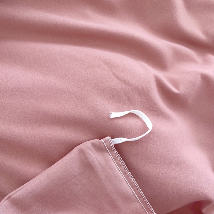 91家纺网 家纺一手货源 找家纺 曼谷纯色简约刺绣柔软磨毛水洗棉套件飘系列 字母浅豆沙