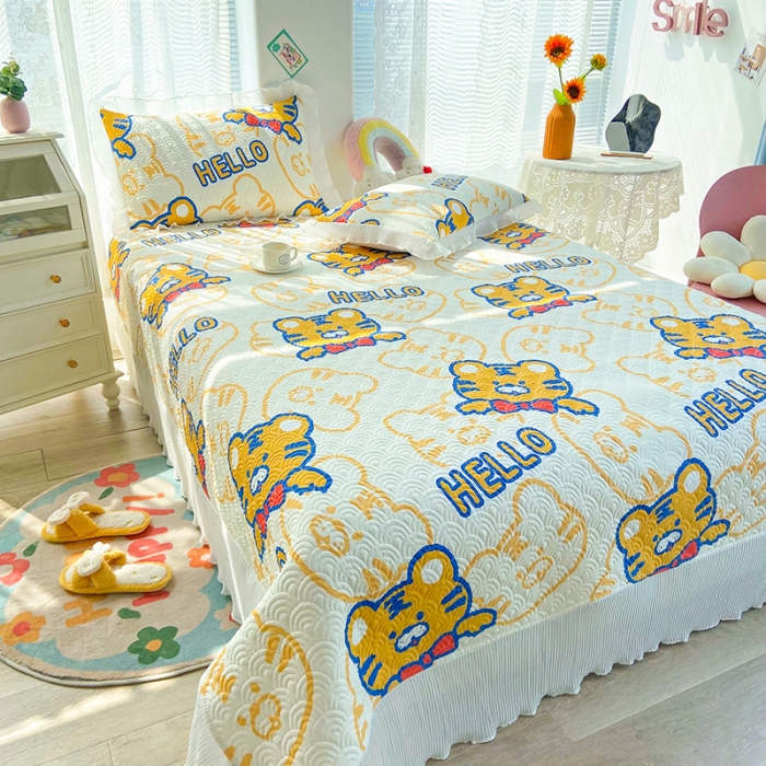 91家纺网 家纺一手货源 找家纺 鑫钰 2023全棉印花床盖三件套（支持定做） 虎霸王-米