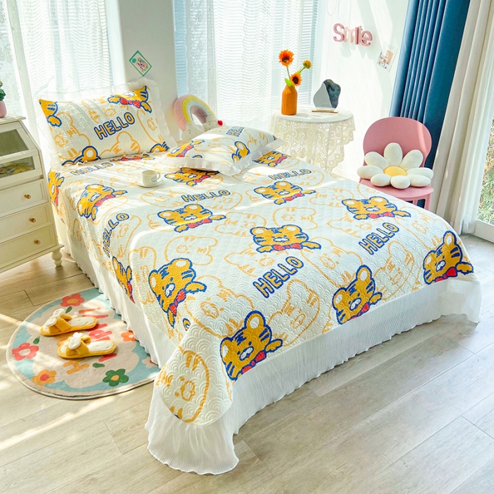 91家纺网 家纺一手货源 找家纺 鑫钰 2023全棉印花床盖三件套（支持定做） 虎霸王-米