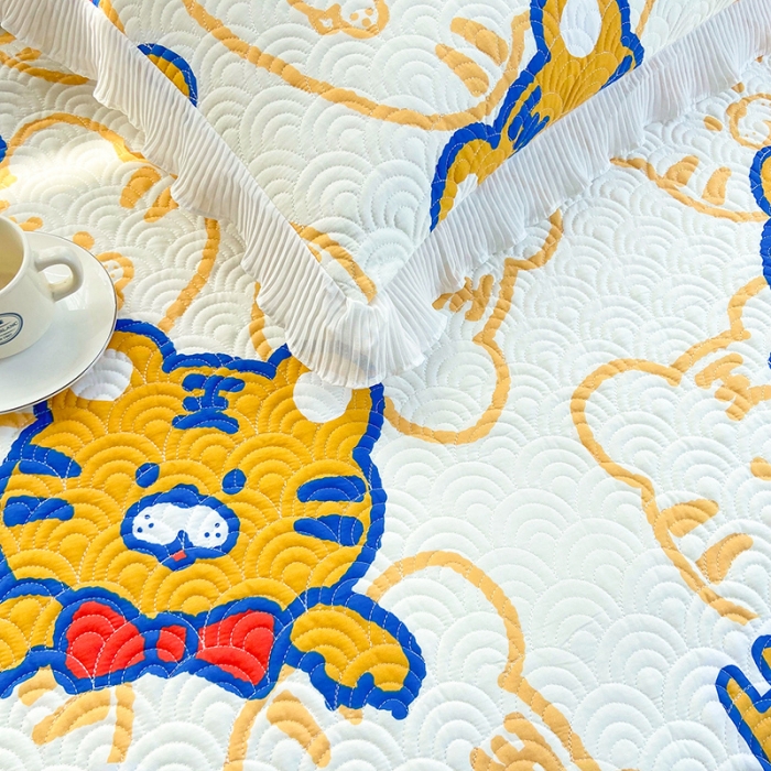 91家纺网 家纺一手货源 找家纺 鑫钰 2023全棉印花床盖三件套（支持定做） 虎霸王-米