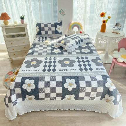 鑫钰 2023全棉印花床盖三件套（支持定做） 墨璃