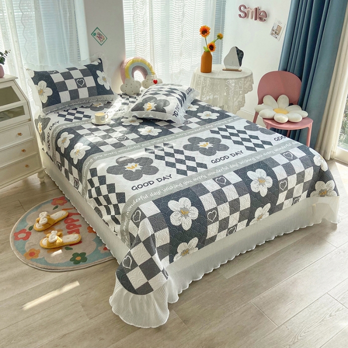 91家纺网 家纺一手货源 找家纺 鑫钰 2023全棉印花床盖三件套（支持定做） 墨璃