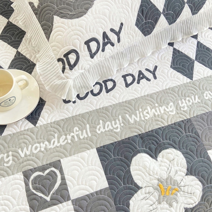 91家纺网 家纺一手货源 找家纺 鑫钰 2023全棉印花床盖三件套（支持定做） 墨璃