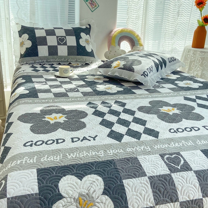 91家纺网 家纺一手货源 找家纺 鑫钰 2023全棉印花床盖三件套（支持定做） 墨璃