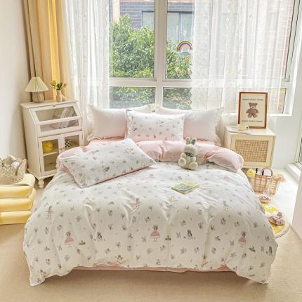 91家纺网 家纺一手货源 找家纺 （总）捌月 2024新款全棉ins小球球款四件套