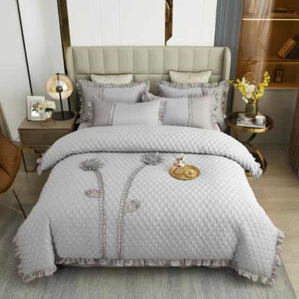 91家纺网 家纺一手货源 找家纺 (总)兴美佳 2022新款韩式盘花夹棉夏被四件套