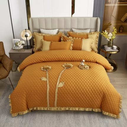 91家纺网 家纺一手货源 找家纺 (总)兴美佳 2022新款韩式盘花夹棉夏被四件套