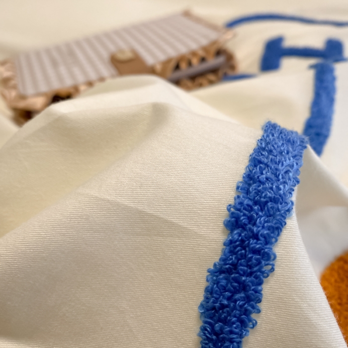 91家纺网 家纺一手货源 找家纺 澳梵 2022新款全棉大版卡通毛巾绣绣花四件套 虎虎