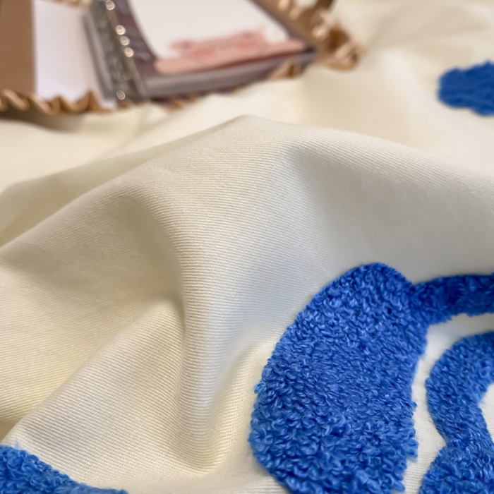 91家纺网 家纺一手货源 找家纺 澳梵 2022新款全棉大版卡通毛巾绣绣花四件套 宇航熊熊