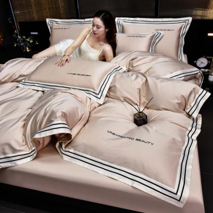 91家纺网 家纺一手货源 找家纺 米奈家居 2024新款100S长绒棉四件套-维拉 香槟色