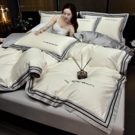 91家纺网 家纺一手货源 找家纺 米奈家居 2024新款100S长绒棉四件套-维拉 象牙白