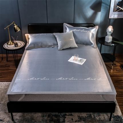 91家纺网 家纺一手货源 找家纺 （总）2025新款1800D平铺款提花冰丝凉席三件套