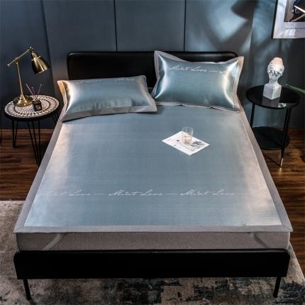 91家纺网 家纺一手货源 找家纺 （总）2025新款1800D平铺款提花冰丝凉席三件套