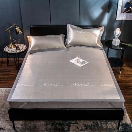 91家纺网 家纺一手货源 找家纺 鑫帝家居 2023新款1800D平铺款提花冰丝凉席三件套 安妮-香槟