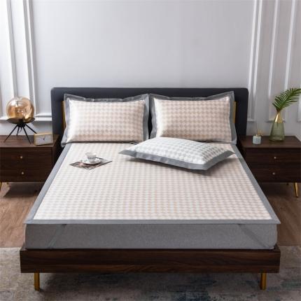 91家纺网 家纺一手货源 找家纺 （总）2025新款1800D平铺款提花冰丝凉席三件套