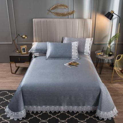 91家纺网 家纺一手货源 找家纺 总1800D提花床单款蕾丝冰丝凉席三件套