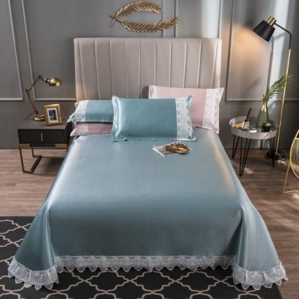 91家纺网 家纺一手货源 找家纺 总1800D提花床单款蕾丝冰丝凉席三件套