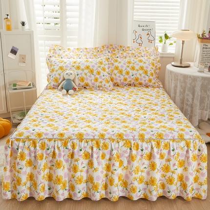 91家纺网 家纺一手货源 找家纺 （总）十个点 2022新款全棉夹棉印花床裙