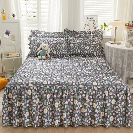 （总）十个点 2022新款全棉夹棉印花床裙