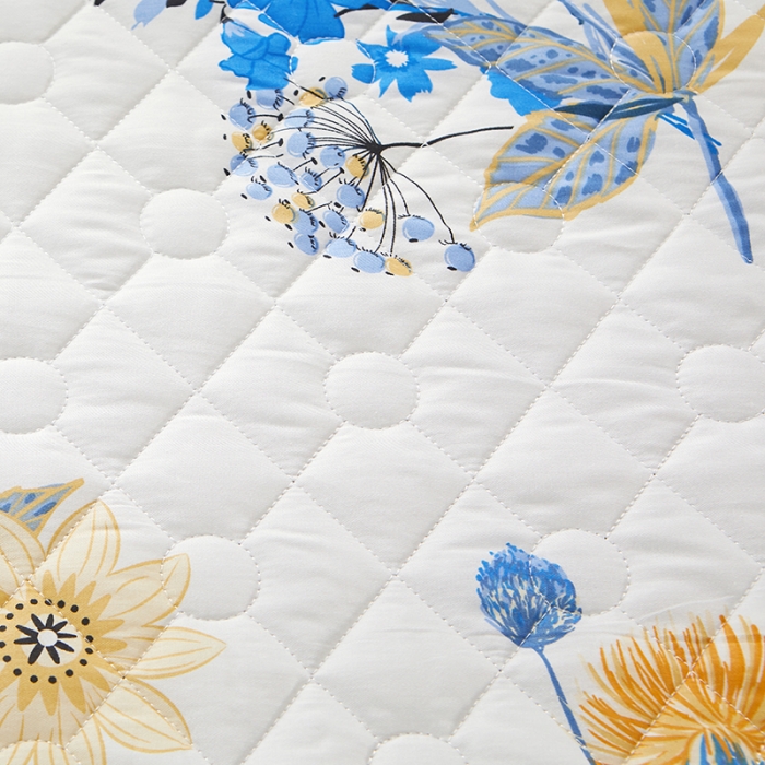 91家纺网 家纺一手货源 找家纺 十个点 2022新款全棉夹棉印花床裙 春来时