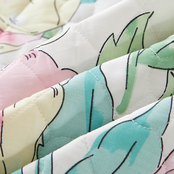 91家纺网 家纺一手货源 找家纺 十个点 2022新款全棉夹棉印花床裙 花影