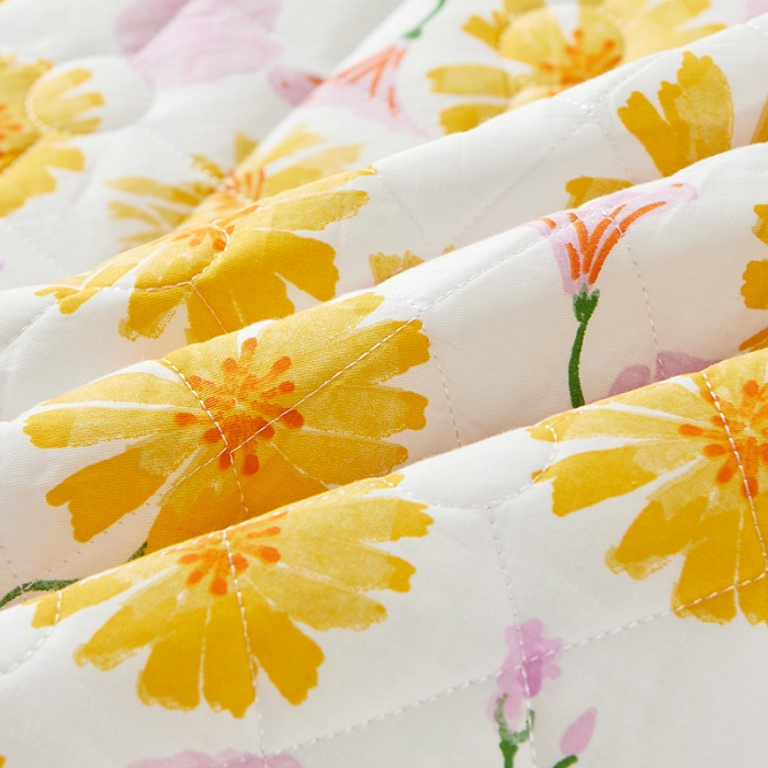 91家纺网 家纺一手货源 找家纺 十个点 2022新款全棉夹棉印花床裙 五月花