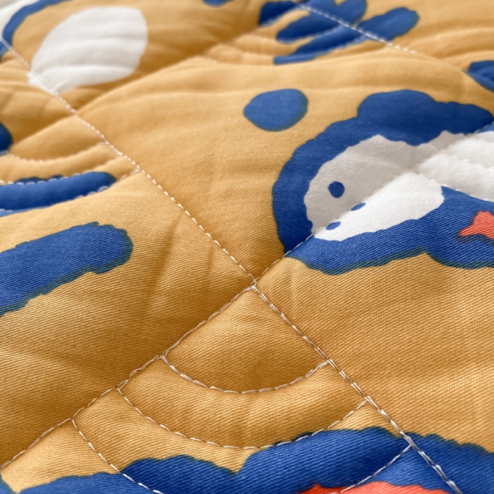 91家纺网 家纺一手货源 找家纺 鑫钰 2023新款全棉抗菌印花薄床垫 虎霸王-米色