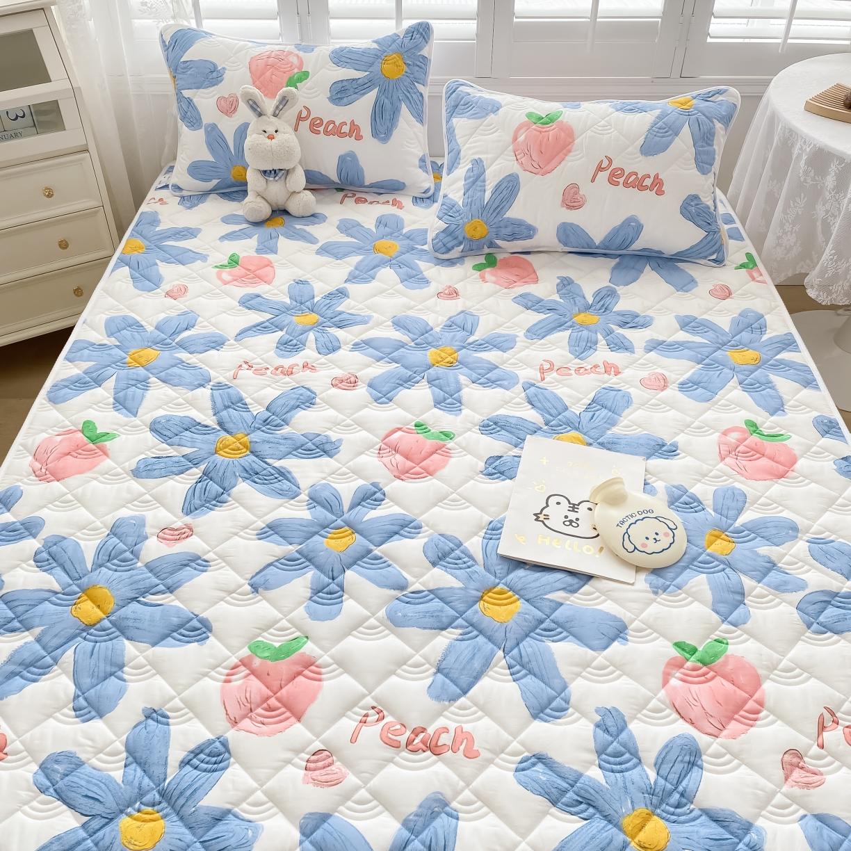 91家纺网 家纺一手货源 找家纺 鑫钰 2023新款全棉抗菌印花薄床垫 陌颜兰