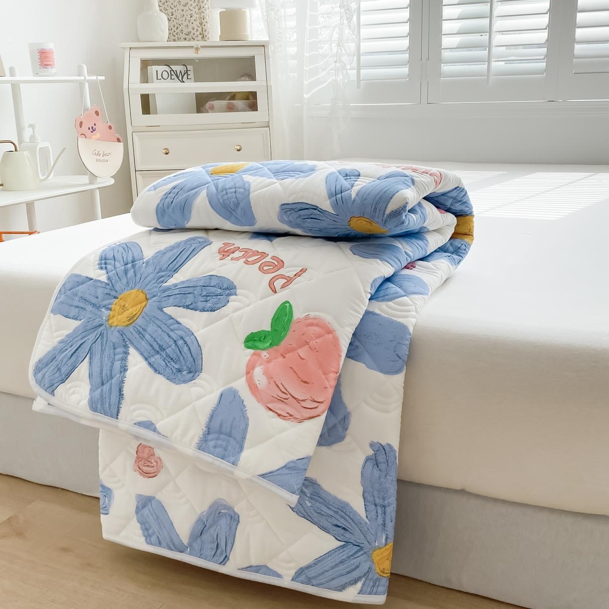 91家纺网 家纺一手货源 找家纺 鑫钰 2023新款全棉抗菌印花薄床垫 陌颜兰