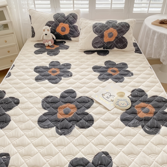 91家纺网 家纺一手货源 找家纺 鑫钰 2023新款全棉抗菌印花薄床垫 奈思-黑