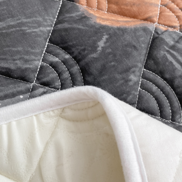 91家纺网 家纺一手货源 找家纺 鑫钰 2023新款全棉抗菌印花薄床垫 奈思-黑