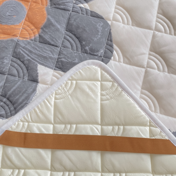 91家纺网 家纺一手货源 找家纺 鑫钰 2023新款全棉抗菌印花薄床垫 奈思-黑