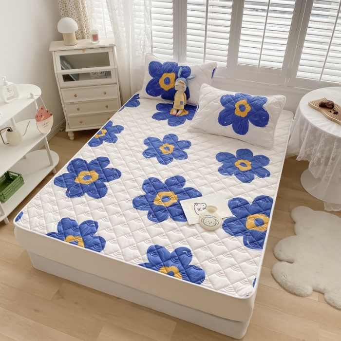 91家纺网 家纺一手货源 找家纺 鑫钰 2023新款全棉抗菌印花薄床垫 奈思-兰