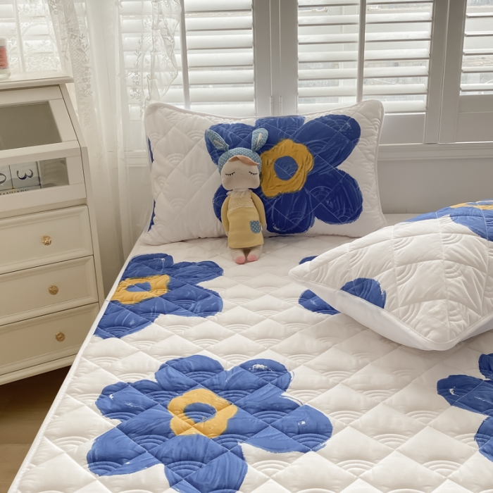 91家纺网 家纺一手货源 找家纺 鑫钰 2023新款全棉抗菌印花薄床垫 奈思-兰