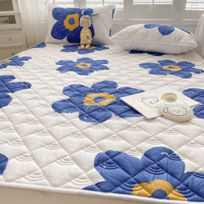 91家纺网 家纺一手货源 找家纺 鑫钰 2023新款全棉抗菌印花薄床垫 奈思-兰