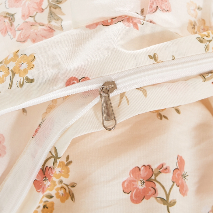 91家纺网 家纺一手货源 找家纺 十个点 2022新款全棉夹棉印花床裙四件套 爱的花海