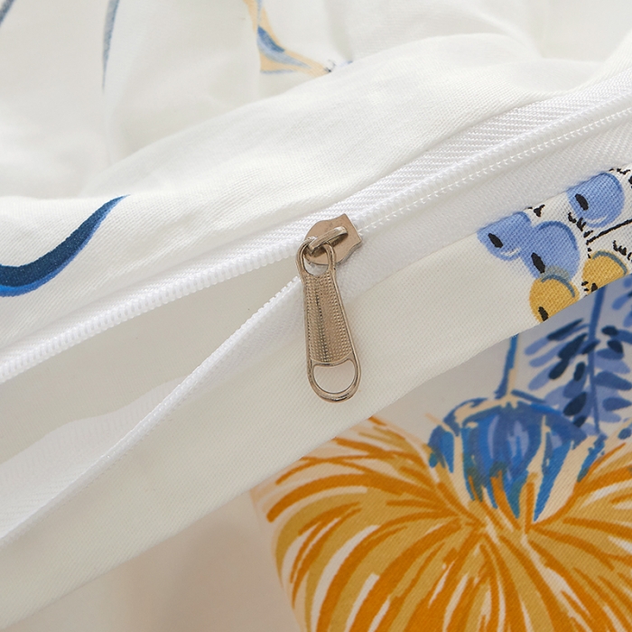 91家纺网 家纺一手货源 找家纺 十个点 2022新款全棉夹棉印花床裙四件套 春来时