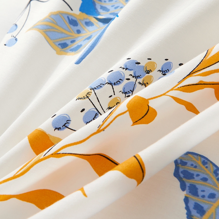 91家纺网 家纺一手货源 找家纺 十个点 2022新款全棉夹棉印花床裙四件套 春来时