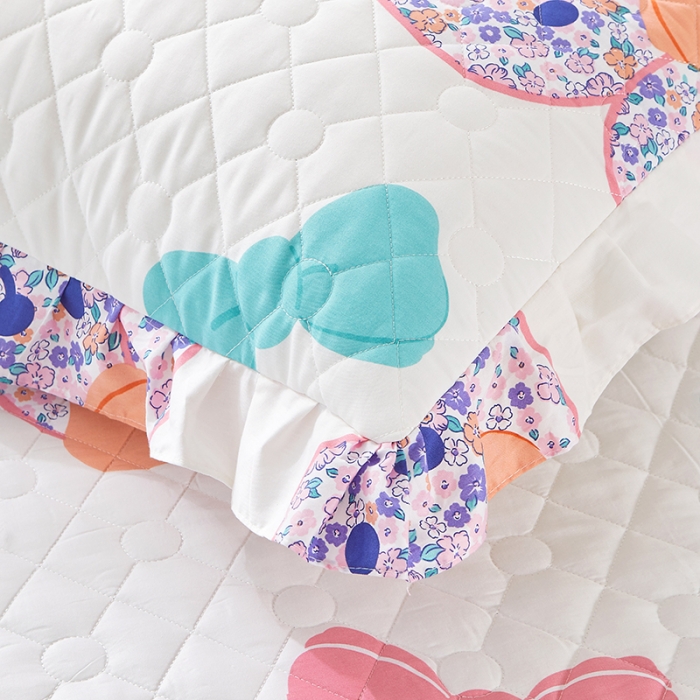 91家纺网 家纺一手货源 找家纺 十个点 2022新款全棉夹棉印花床裙四件套 花花狗